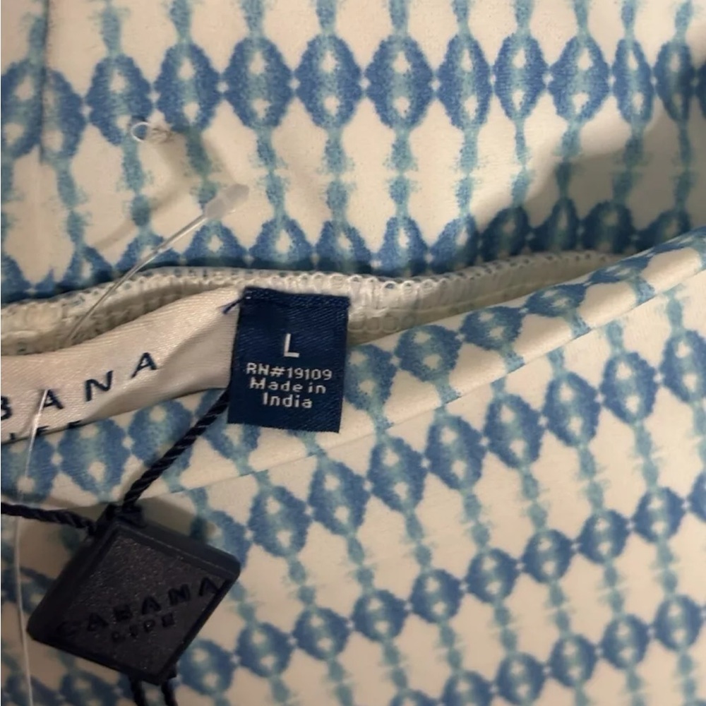 Cabana Life Pants Womens L Blue Beachy Pool Resort Mandala Stretchy Coverup #803